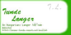 tunde langer business card